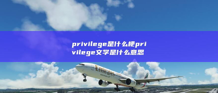 privilege是什么梗 privilege文学是什么意思-次元社