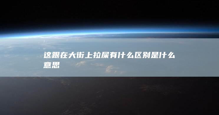 这跟在大街上拉屎有什么区别是什么意思-次元社