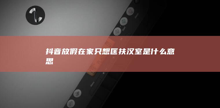 抖音放假在家只想匡扶汉室是什么意思-次元社