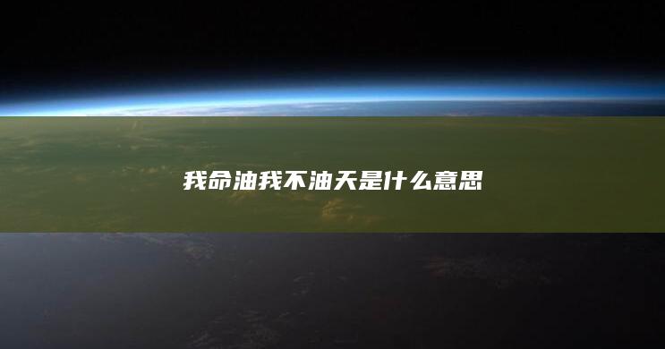 我命油我不油天是什么意思-次元社