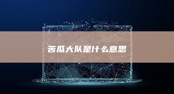 苦瓜大队是什么意思-次元社